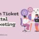 Illustrated digital marketing plan presentation with lilac accents