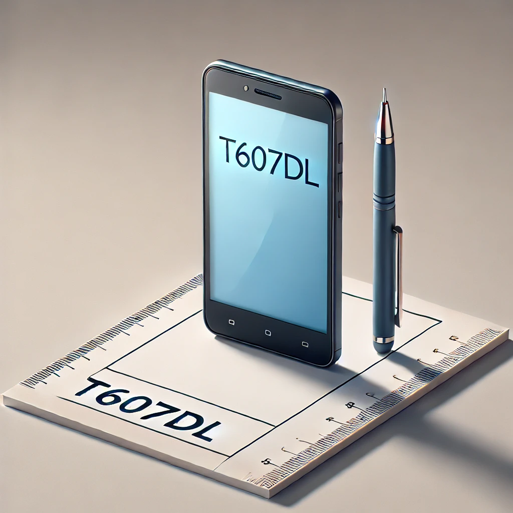 T607DL mobile phone displaying its simple and budget-friendly design on a plain background.