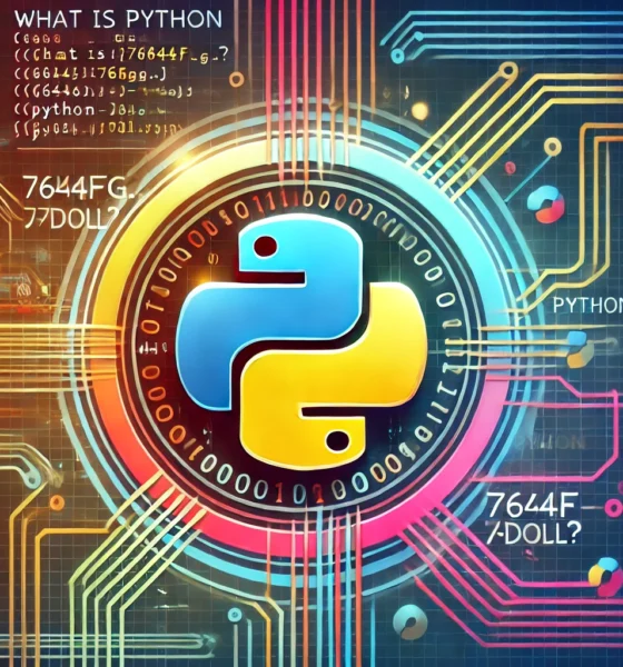 Abstract representation of Python programming featuring colorful code snippets and digital elements.