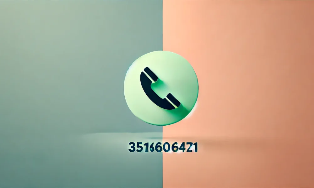 Wide-format feature image for 'Understanding the Risks of Scam Calls from 3516006471,' with a soft gradient from pale coral to light sky blue, featuring a minimalist icon symbolizing telemarketing and phishing in deep forest green with light yellow accents.