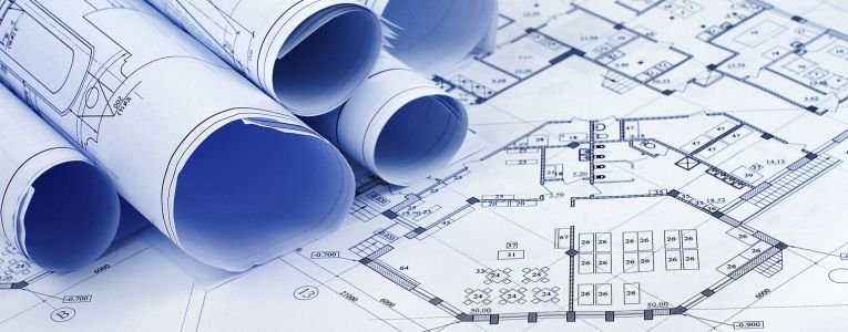 Close-up of Blueprints