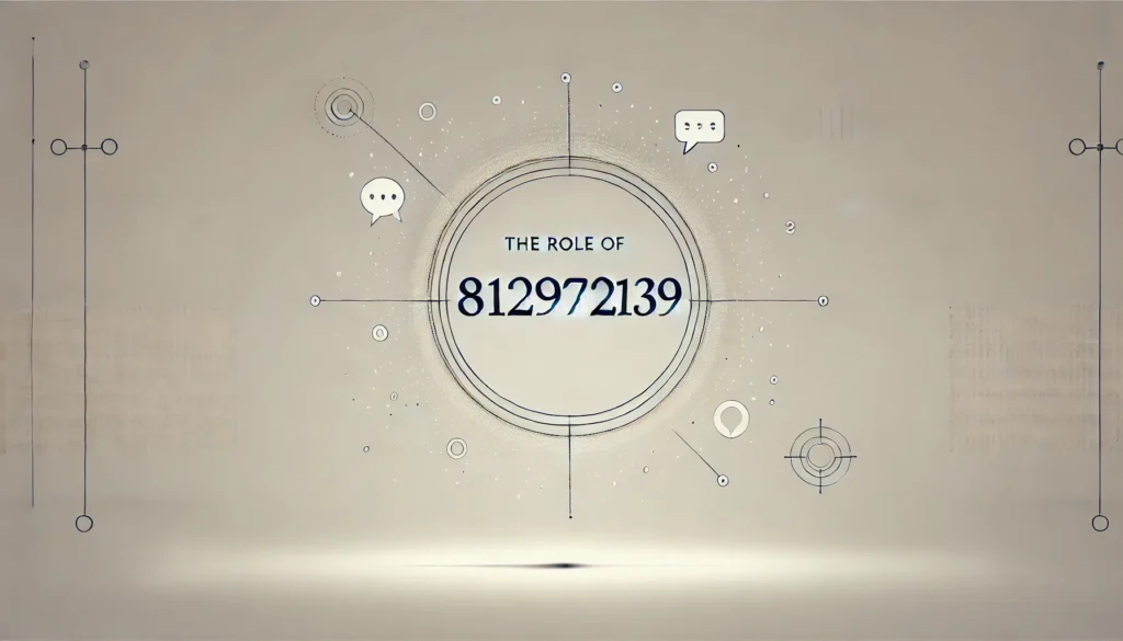 A minimalist image featuring the number '8129792139' in the center, surrounded by faint communication symbols such as small speech bubbles and data lines. The background is clean and neutral, emphasizing simplicity and mystery.