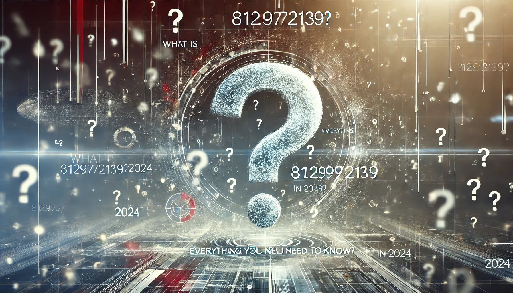 An abstract image featuring a large question mark surrounded by floating digital numbers and data streams, symbolizing the search for information in a futuristic, technological environment. The cool and neutral colors emphasize the tone of exploration and inquiry.