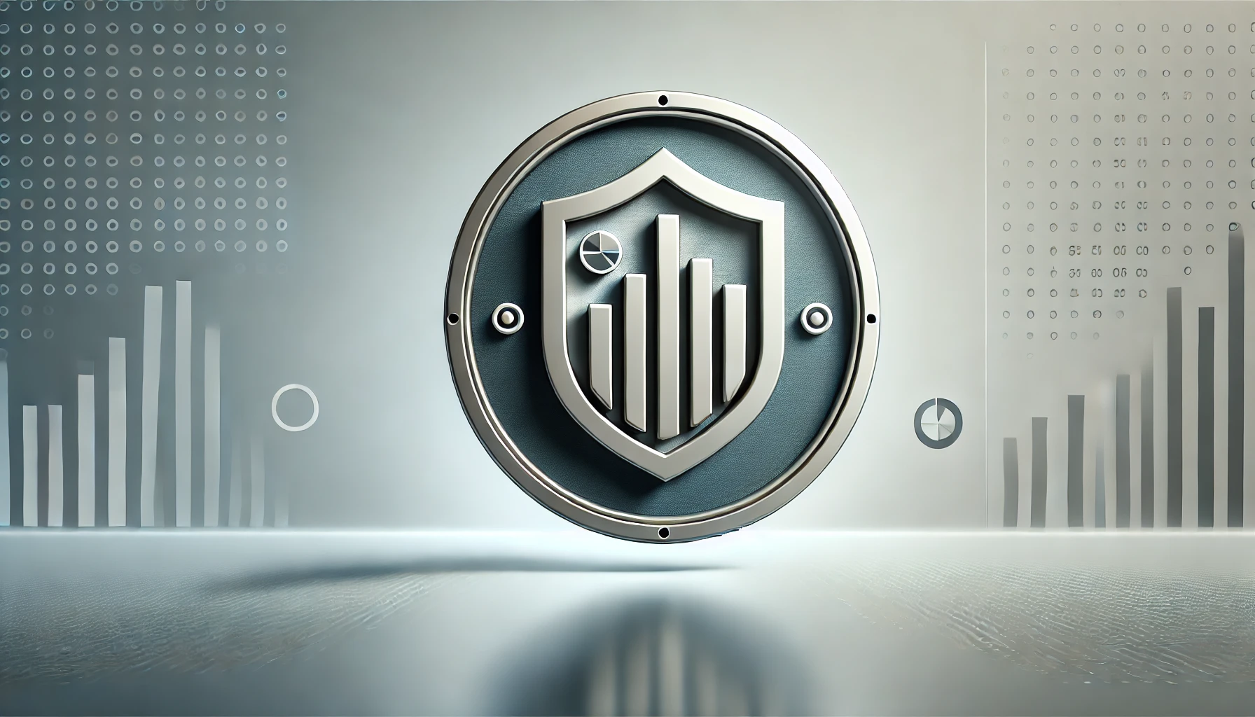 Minimalist wide-format image with a gradient background transitioning from light steel blue to soft silver, featuring a central icon resembling a shield or bar chart to represent structured capital strategies. The icon is outlined in dark slate gray with soft gold accents, accompanied by a faint gray shadow beneath for subtle depth.