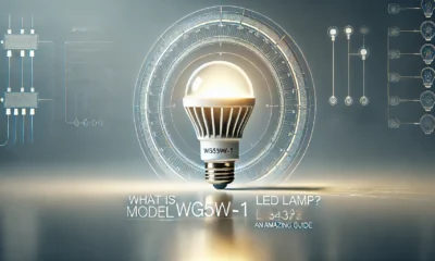 Wide feature image of a sleek, modern LED lamp labeled 'WG5WI-1,' glowing softly on a minimalist background with subtle technical graphics, accompanied by the article title 'What is Model WG5WI-1 LED Lamp E343726? An Amazing Guide