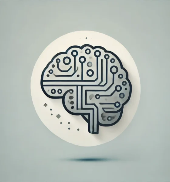 Wide feature image with a soft gradient background transitioning from light steel blue to soft silver. In the center, a minimalist icon of a stylized brain with digital circuit patterns, slightly fragmented, represents the challenges of generative AI in education. The icon has a dark slate gray outline with small accents in soft gold, set against a clean, modern design. Concept is used for How Generative AI Can Harm Learning.