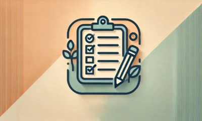 Wide-format image with a soft gradient background blending from light peach to mint green. In the center, a minimalistic icon shows a clipboard, pencil, and checkmarks, outlined in medium navy blue with warm amber accents. The design is simple, clean, and inviting, suitable for e-commerce topics related to school shopping lists. Concept is used for What is a School Shopping List for Local Schools?