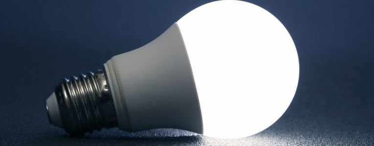 Modern LED Lamp on a Dark Background
