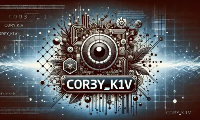 Digital-themed illustration of the username c0r3y_k1v, with abstract tech elements and a focus on online identity and uniqueness.