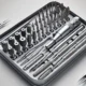 Wide-format image of a premium Fresas de Diamante Kit BR1910, featuring diamond-coated burs in an organized sterilization-ready tray, designed for precision dental tasks such as cavity preparation, crown shaping, and veneer adjustments.