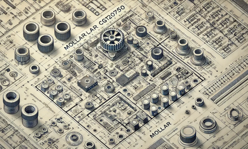 Technical schematic illustration of mollar cgt20750 drawing, featuring labeled parts and a blueprint-style layout for engineering reference.