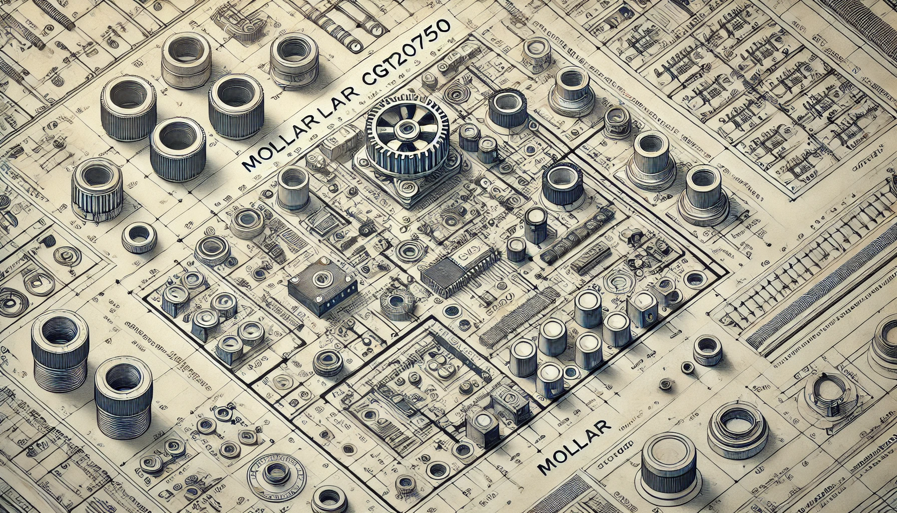 Technical schematic illustration of mollar cgt20750 drawing, featuring labeled parts and a blueprint-style layout for engineering reference.