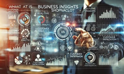 Business Insights Shopnaclo dashboard with data analytics, customer insights, and key performance indicators displayed in a professional business environment.