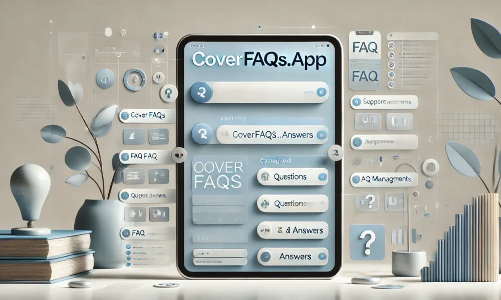 Coverfaqs.app FAQ management dashboard interface showcasing organized questions and answers for streamlined management.