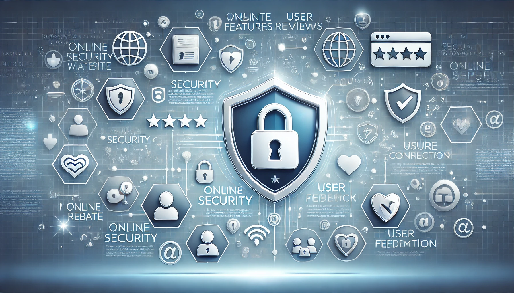 Feature image for article titled 'Is RebateRealm.com Safe? An Overview of Its Features, Security, and User Feedback,' illustrating online security with icons like padlocks, shields, and user reviews.